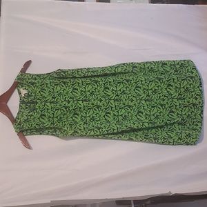 Cason Green Printed Sleeveless Dress Size Small